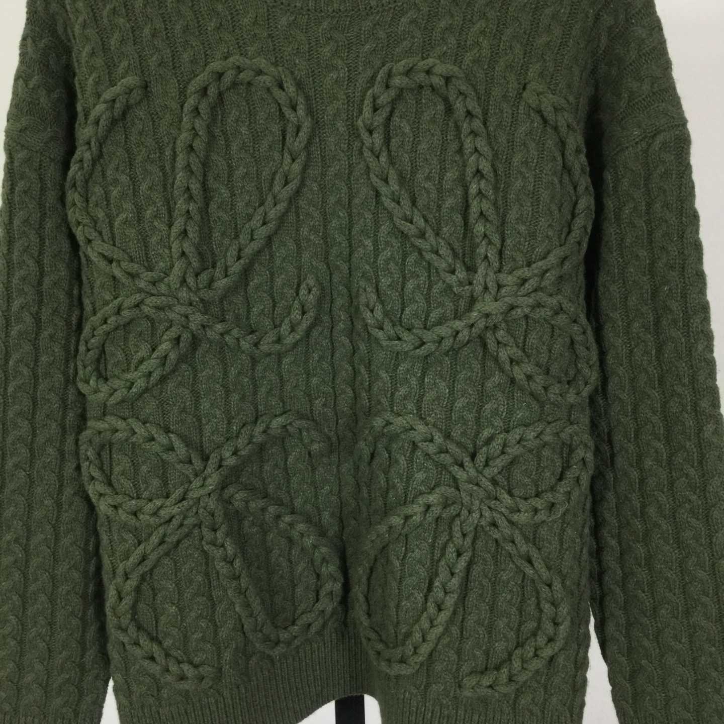 Loewe Men's Anagram Cable-Knit Wool - DopestKickz