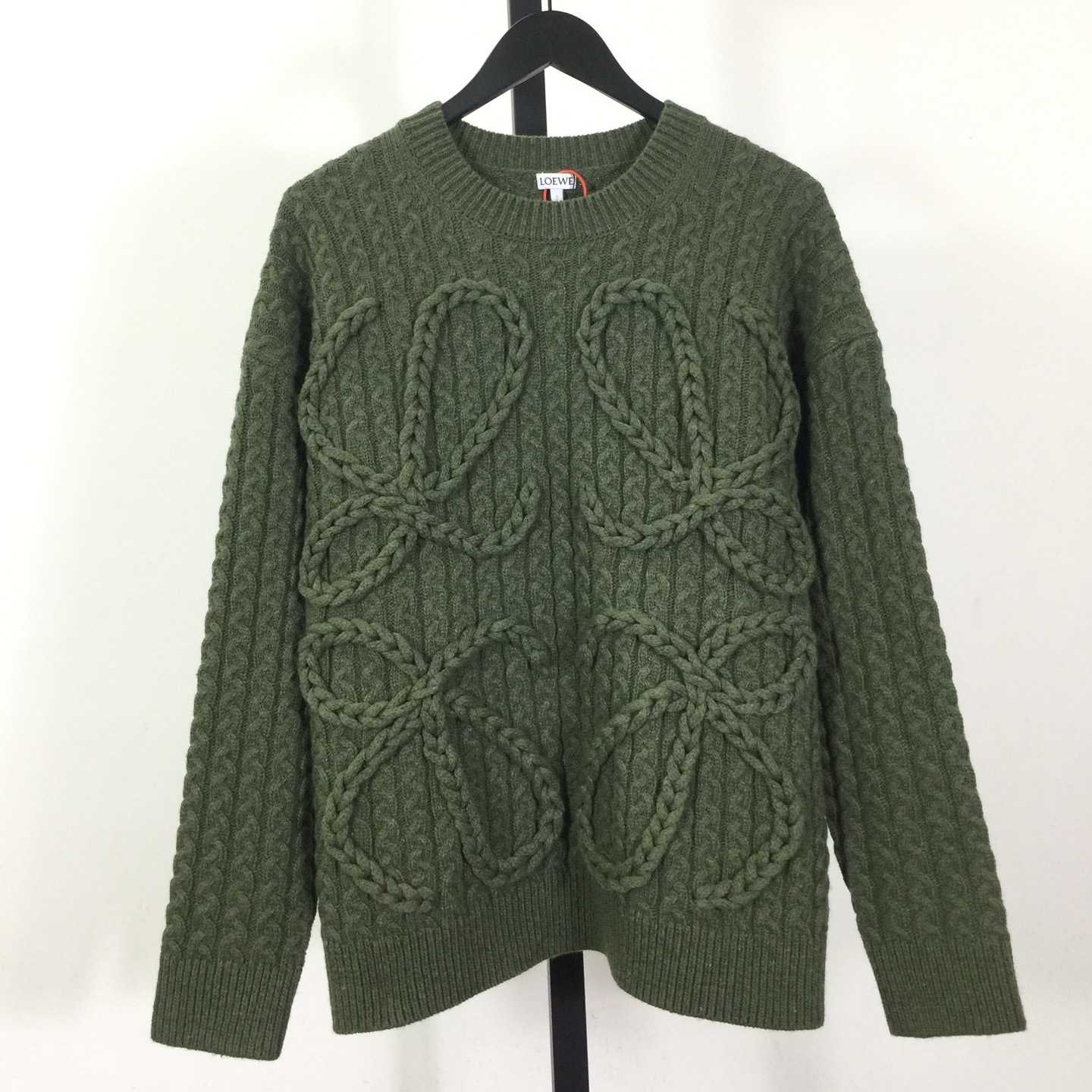 Loewe Men's Anagram Cable-Knit Wool - DopestKickz