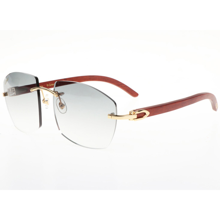 Cartier CT 4189706 Wood Sunglasses In Gold Gradient Grey - DopestKickz