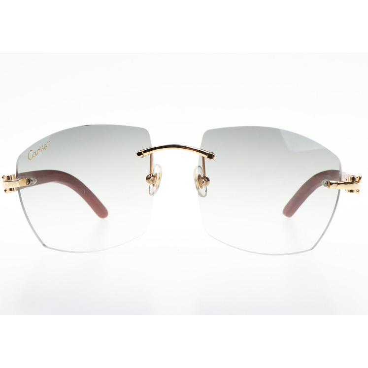 Cartier CT 4189706 Wood Sunglasses In Gold Gradient Grey - DopestKickz