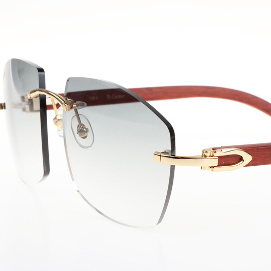 Cartier CT 4189706 Wood Sunglasses In Gold Gradient Grey - DopestKickz