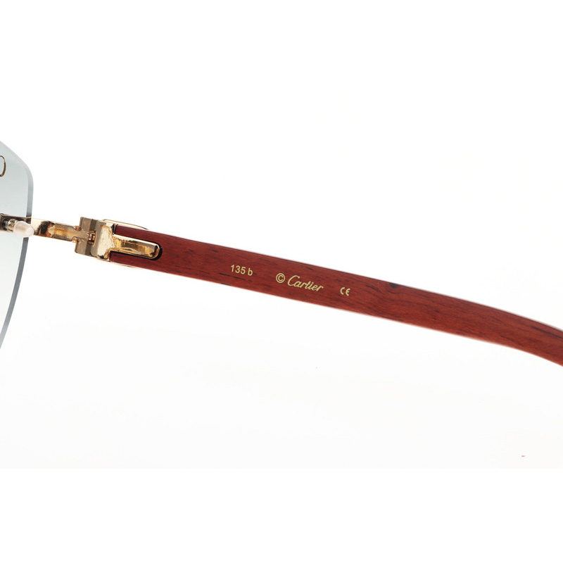 Cartier CT 4189706 Wood Sunglasses In Gold Gradient Grey - DopestKickz
