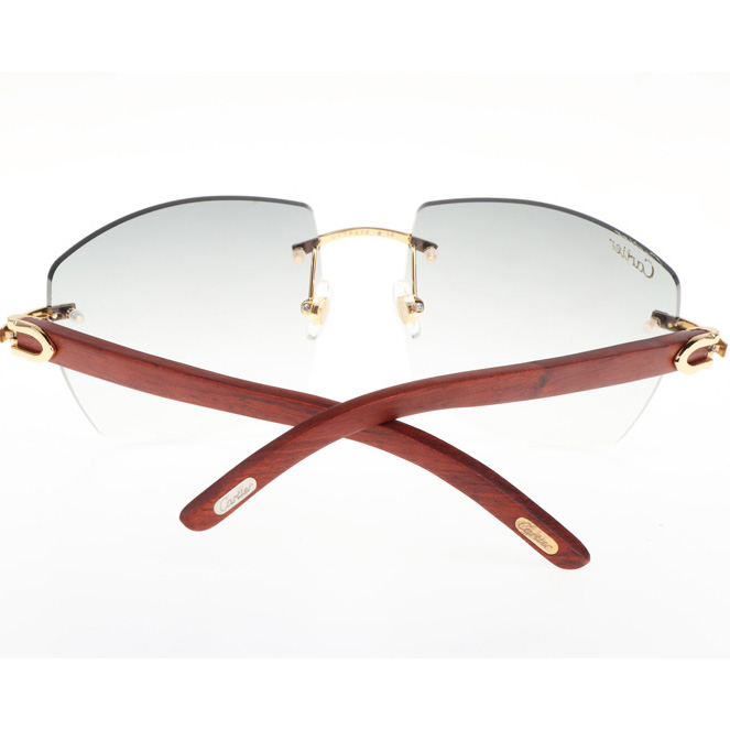 Cartier CT 4189706 Wood Sunglasses In Gold Gradient Grey - DopestKickz