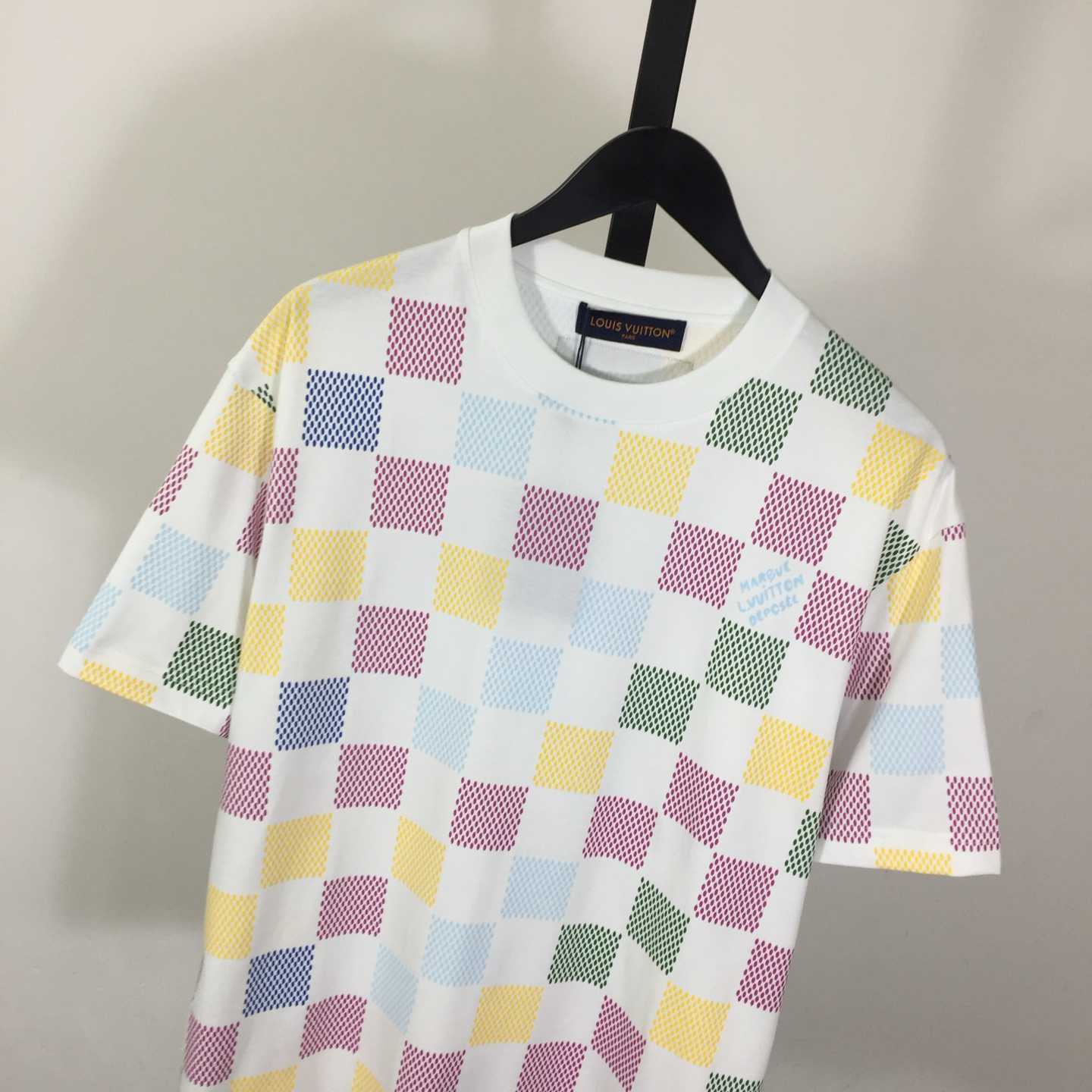 Louis Vuitton Damier Jacquard Short-sleeved Crewneck T-shirt - DopestKickz