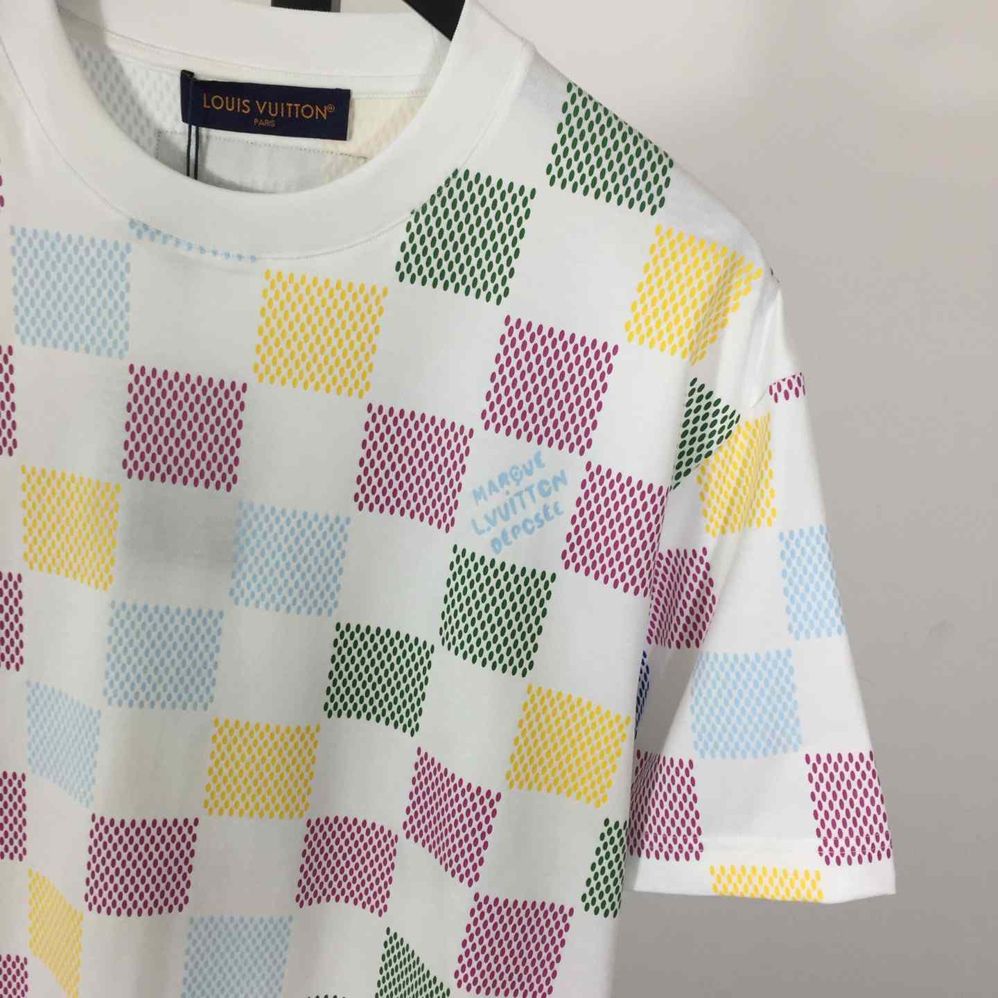 Louis Vuitton Damier Jacquard Short-sleeved Crewneck T-shirt - DopestKickz