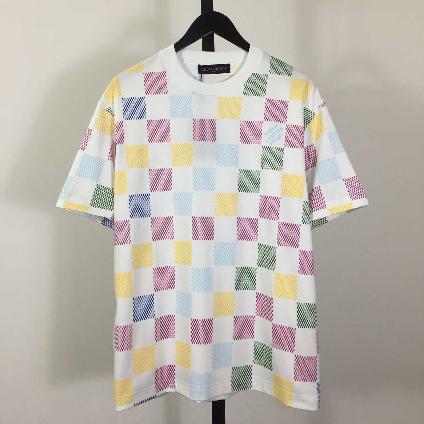 Louis Vuitton Damier Jacquard Short-sleeved Crewneck T-shirt - DopestKickz