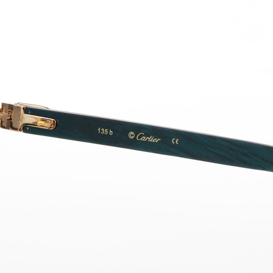 Cartier CT 4189706 Green Wood Sunglasses In Gold Gradient Grey - DopestKickz