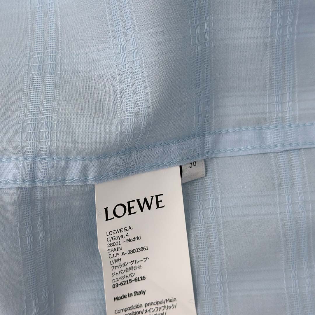 Loewe Short Sleeve Shirt in Cotton Blue - DopestKickz