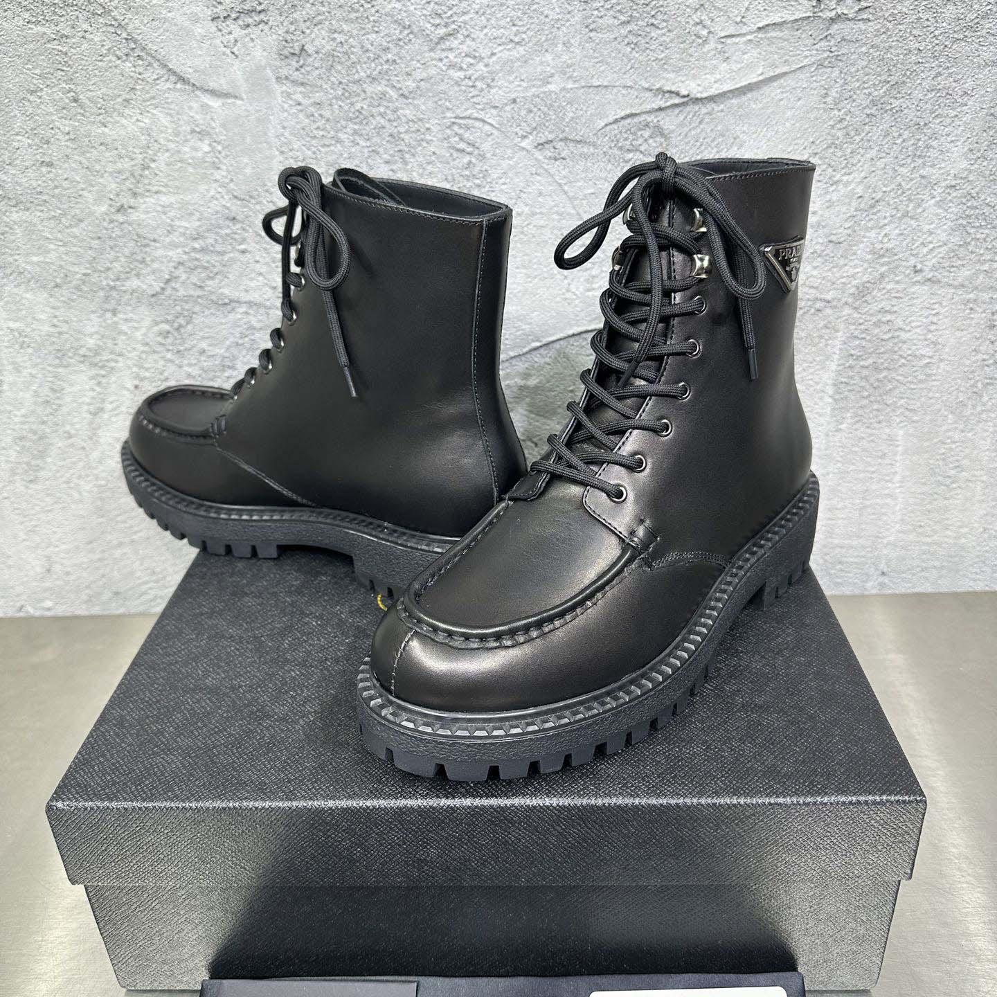 Prada Lace-up Lug-sole Boots - DopestKickz
