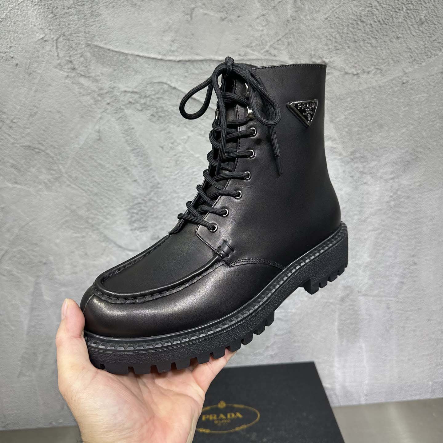 Prada Lace-up Lug-sole Boots - DopestKickz