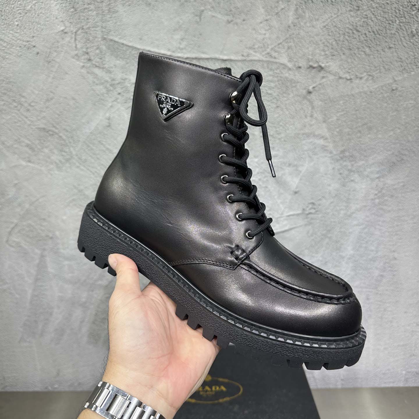 Prada Lace-up Lug-sole Boots - DopestKickz