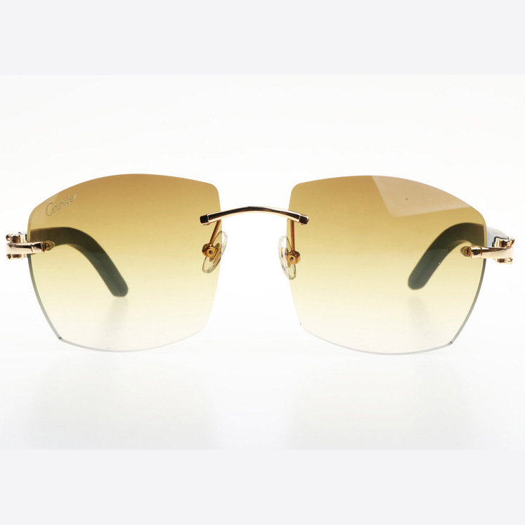 Cartier CT 4189706 Green Wood Sunglasses In Gold Gradient Brown - DopestKickz