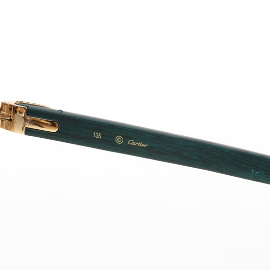 Cartier CT 4189706 Green Wood Sunglasses In Gold Gradient Brown - DopestKickz