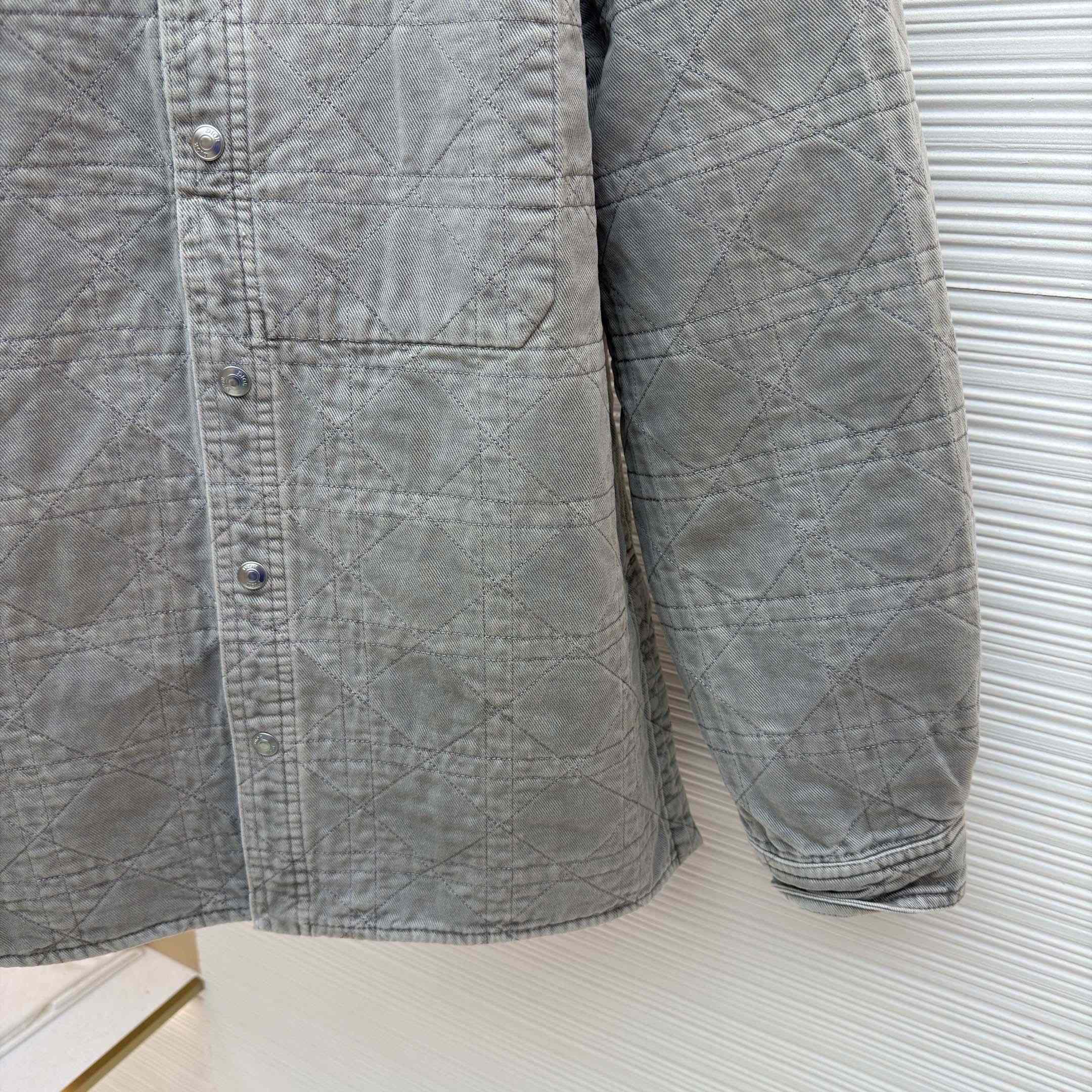 Dior Cannage Overshirt Gray Cotton Twill - DopestKickz