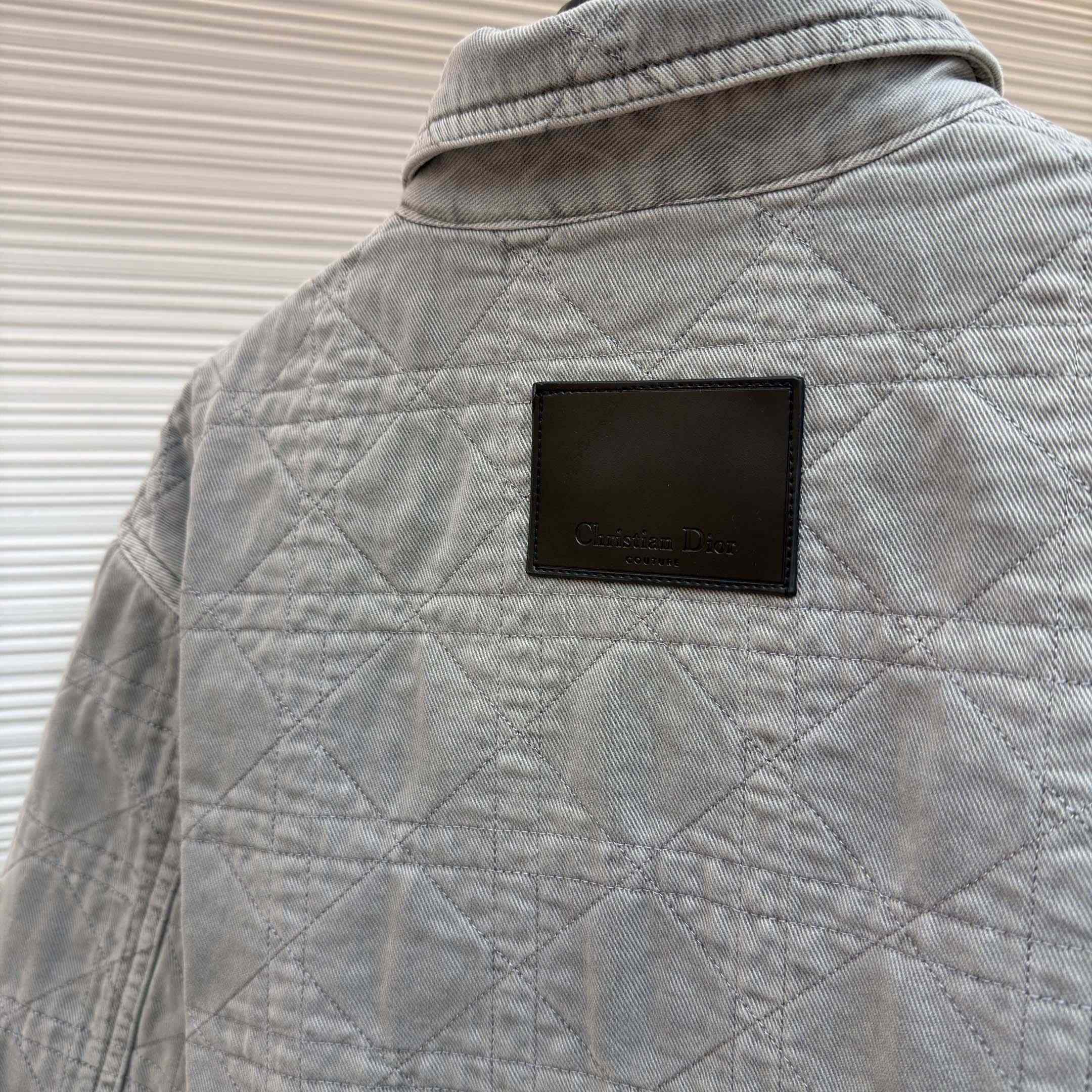 Dior Cannage Overshirt Gray Cotton Twill - DopestKickz