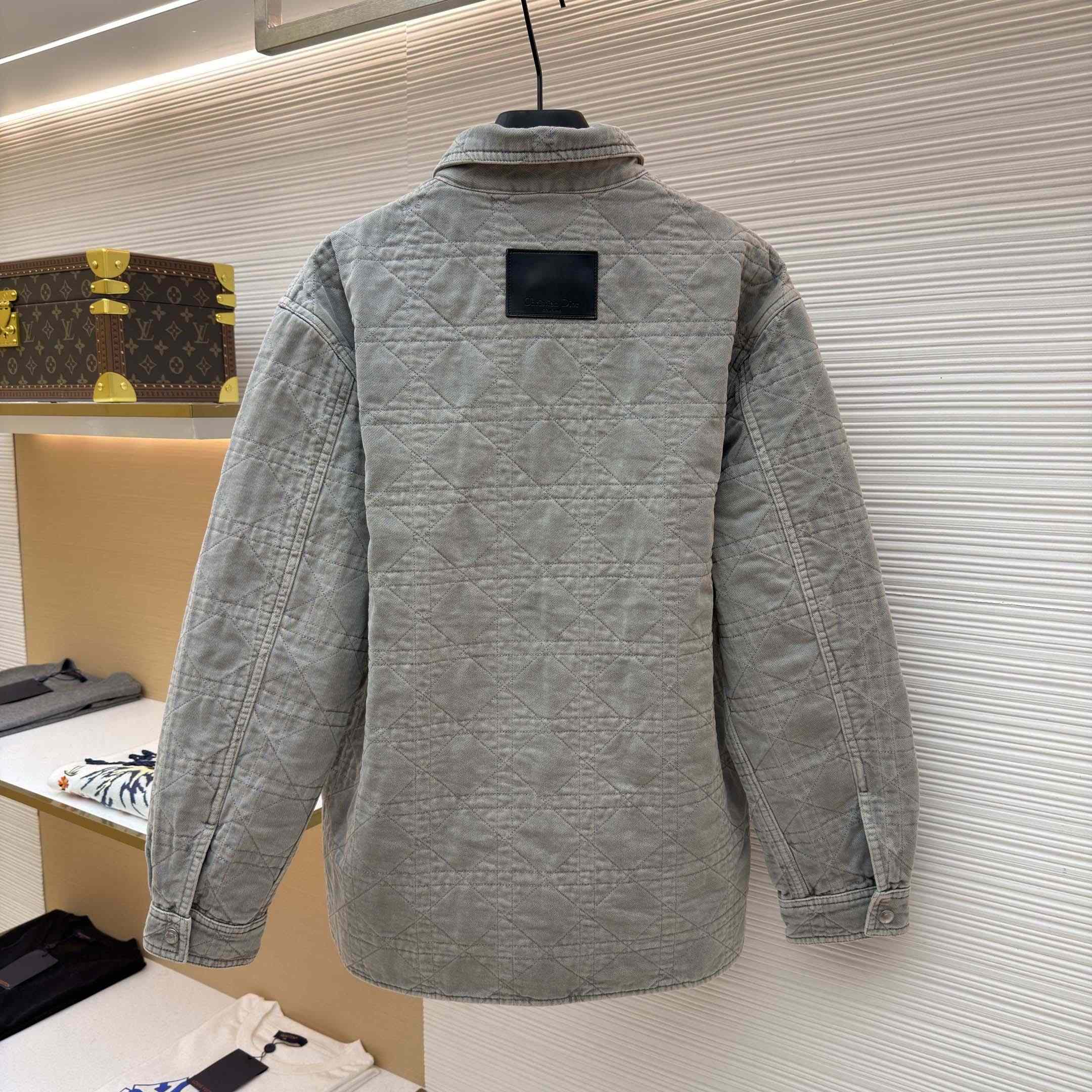 Dior Cannage Overshirt Gray Cotton Twill - DopestKickz