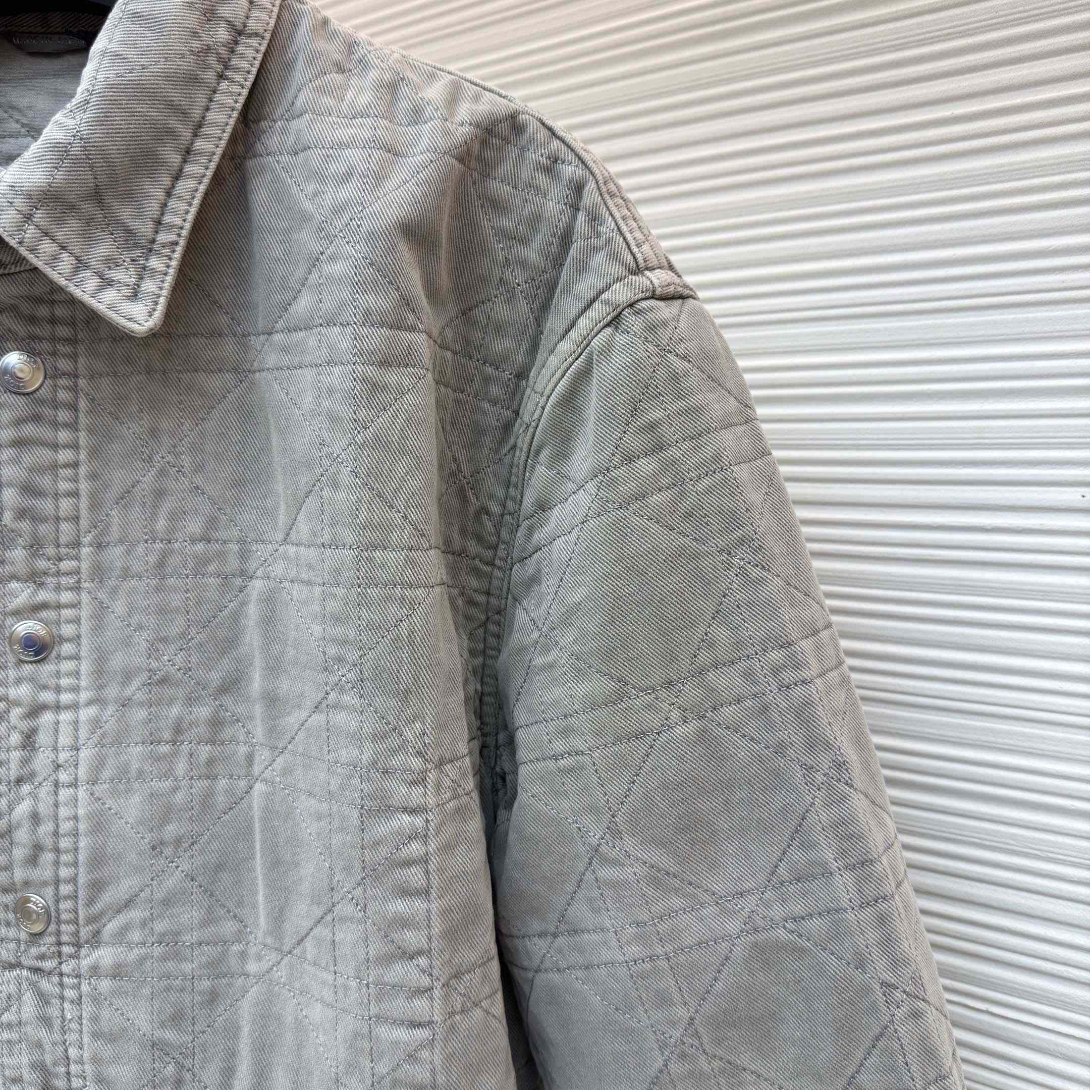 Dior Cannage Overshirt Gray Cotton Twill - DopestKickz