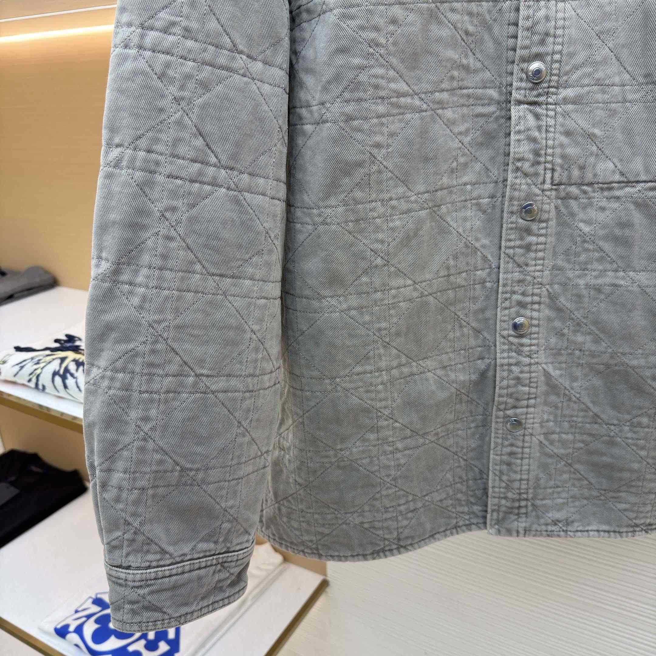 Dior Cannage Overshirt Gray Cotton Twill - DopestKickz