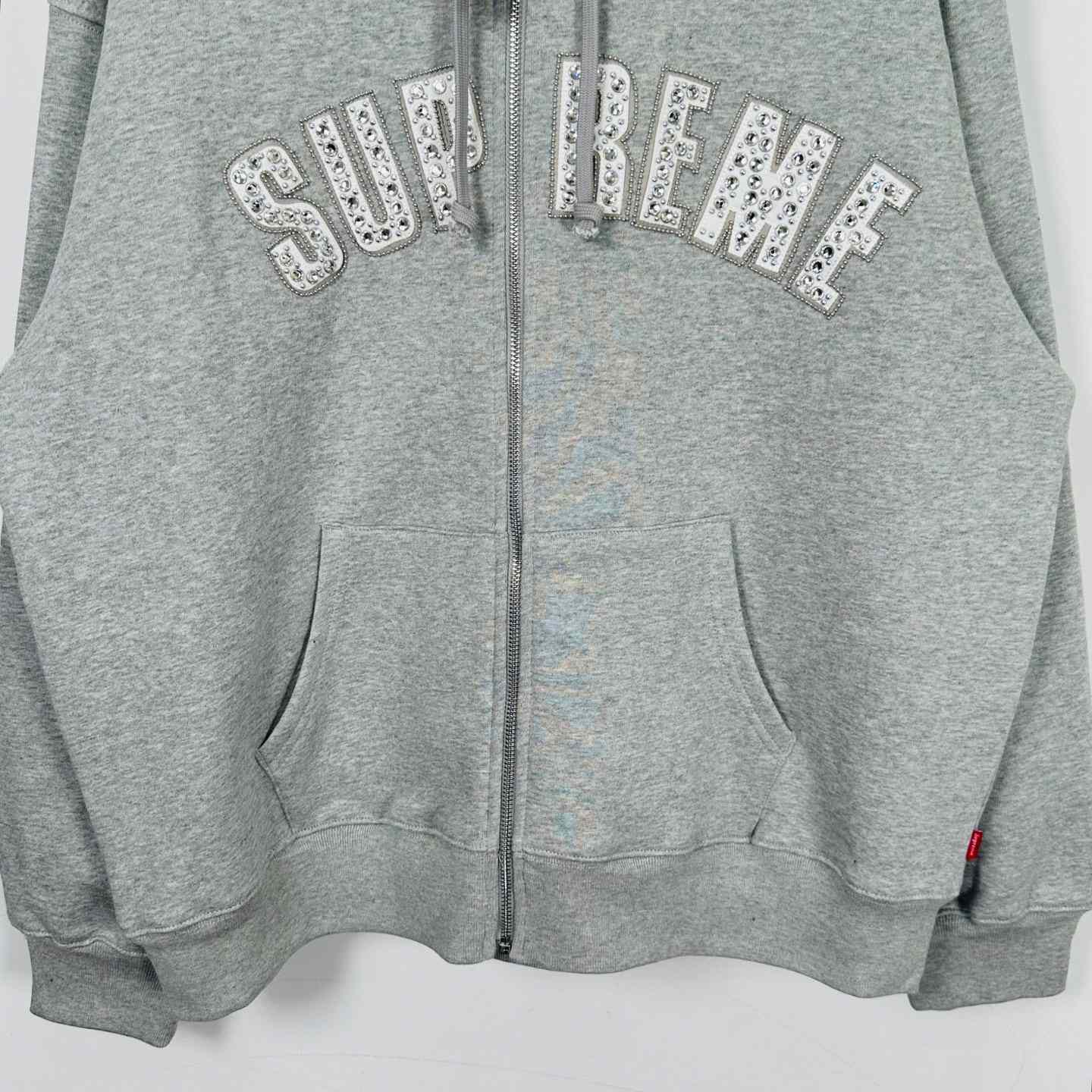 Supreme x B.B. Simon Zip Up Hooded Sweatshirt 'Heather Grey' - DopestKickz