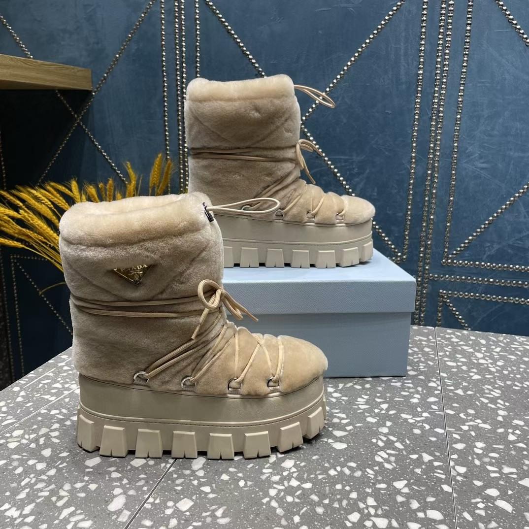 Prada Shearling Après Ski Booties - DopestKickz