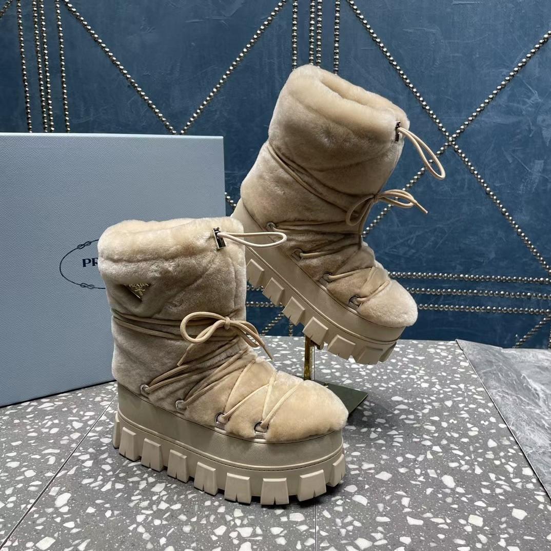 Prada Shearling Après Ski Booties - DopestKickz