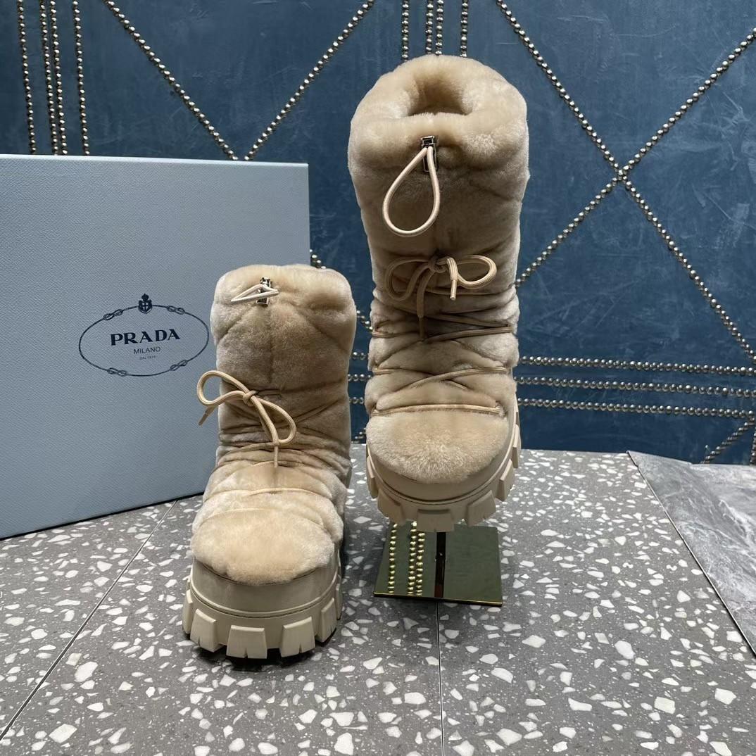 Prada Shearling Après Ski Booties - DopestKickz