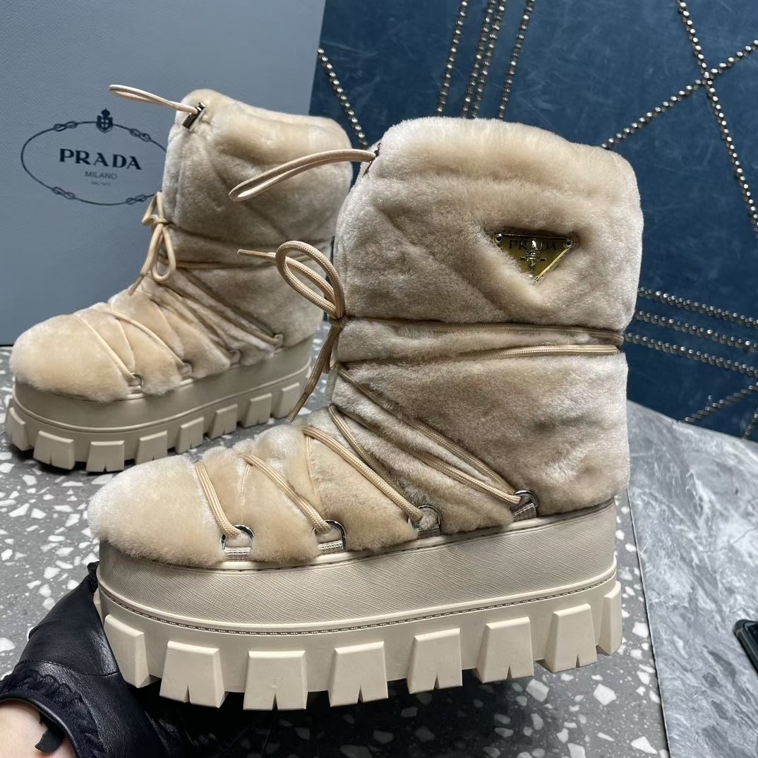 Prada Shearling Après Ski Booties - DopestKickz