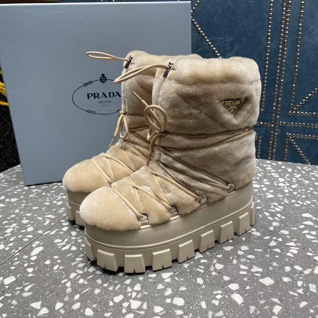 Prada Shearling Après Ski Booties - DopestKickz