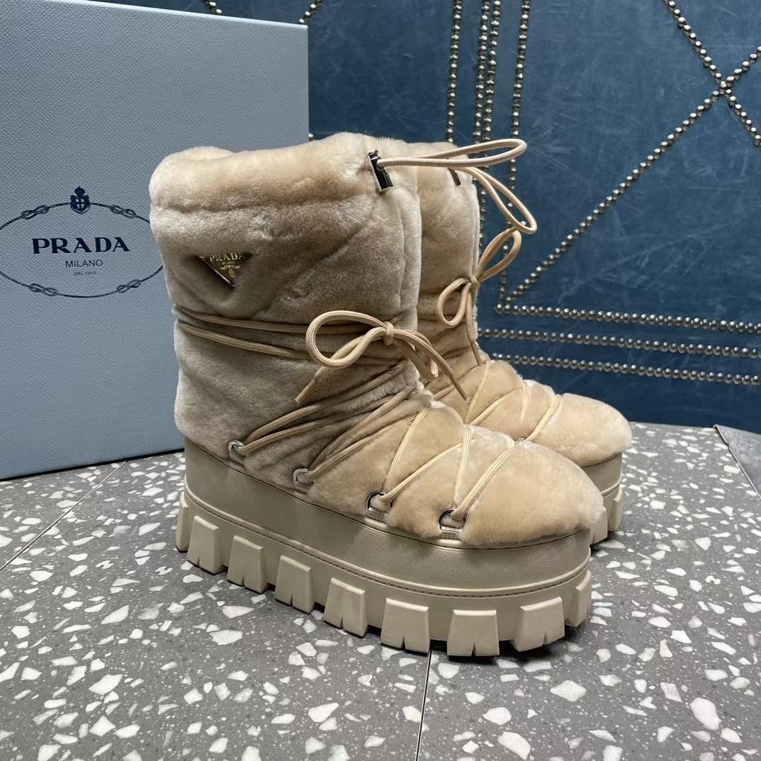 Prada Shearling Après Ski Booties - DopestKickz