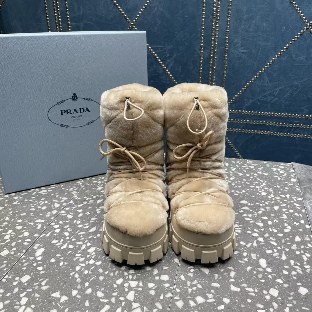 Prada Shearling Après Ski Booties - DopestKickz