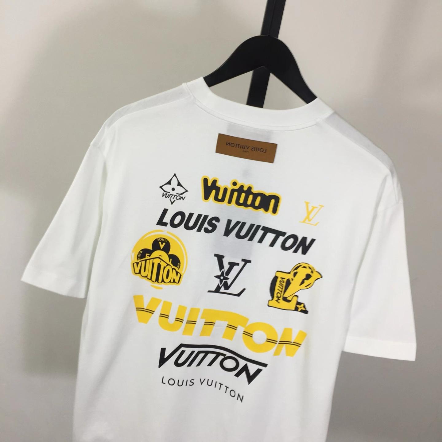 Louis Vuitton T-shirt With Yellow Graphic Logo - DopestKickz