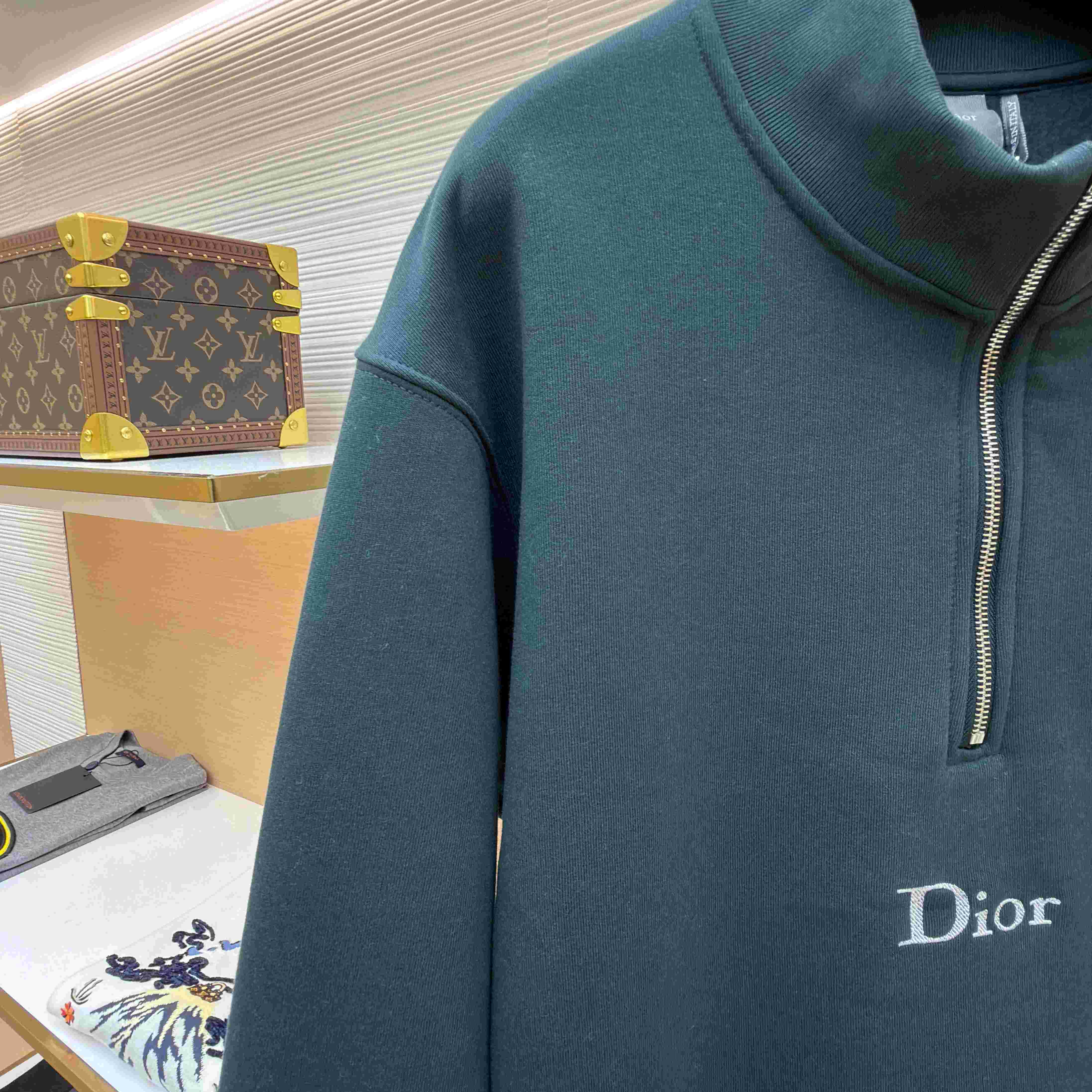 Dior Sweatshirt With Zipped Neckline - DopestKickz