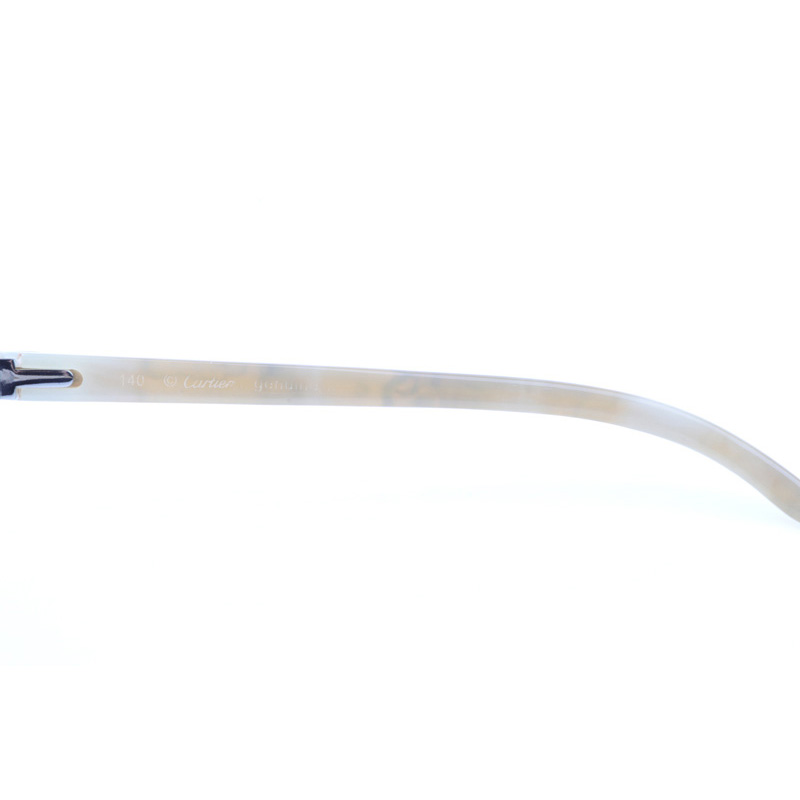 Cartier CT 4189706 Shell Mix White Buffalo Sunglasses In Silver Gradient Grey - DopestKickz