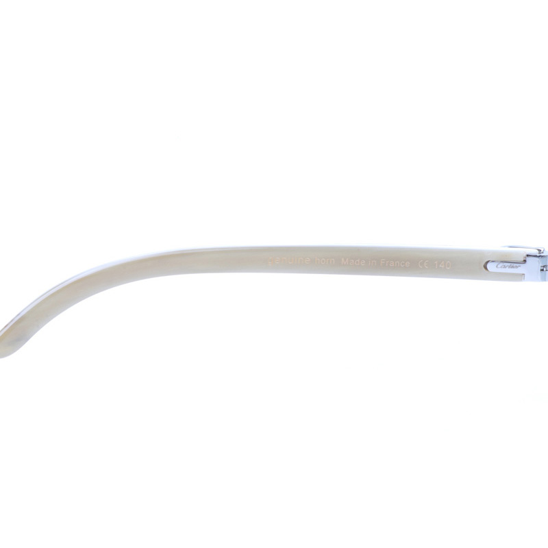 Cartier CT 4189706 Shell Mix White Buffalo Sunglasses In Silver Gradient Grey - DopestKickz