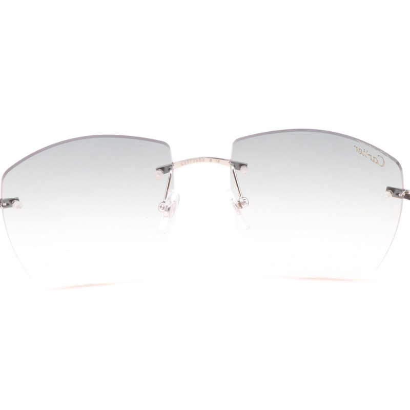 Cartier CT 4189706 Shell Mix White Buffalo Sunglasses In Silver Gradient Grey - DopestKickz