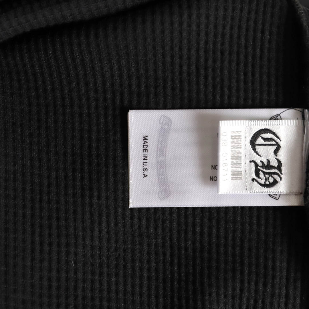 Chrome Hearts  Black Thermal Leather Cross Patch Long Sleeve Tee - DopestKickz