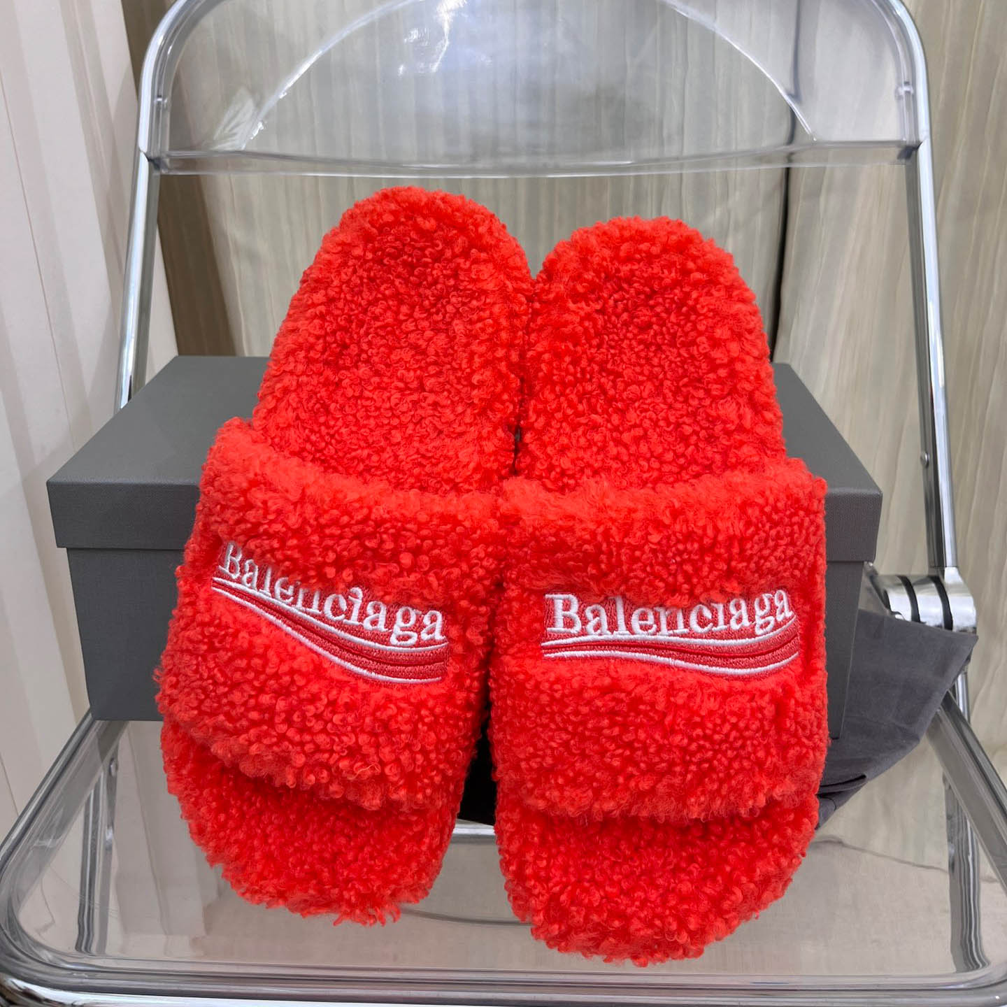 Balenciaga Furry Slide Sandals - DopestKickz