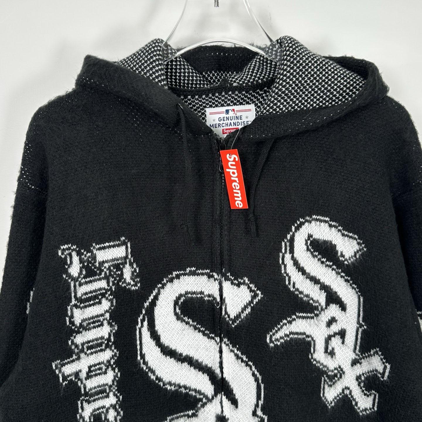 Supreme x Chicago White Sox Zip Up Hooded Sweater 'Black' - DopestKickz