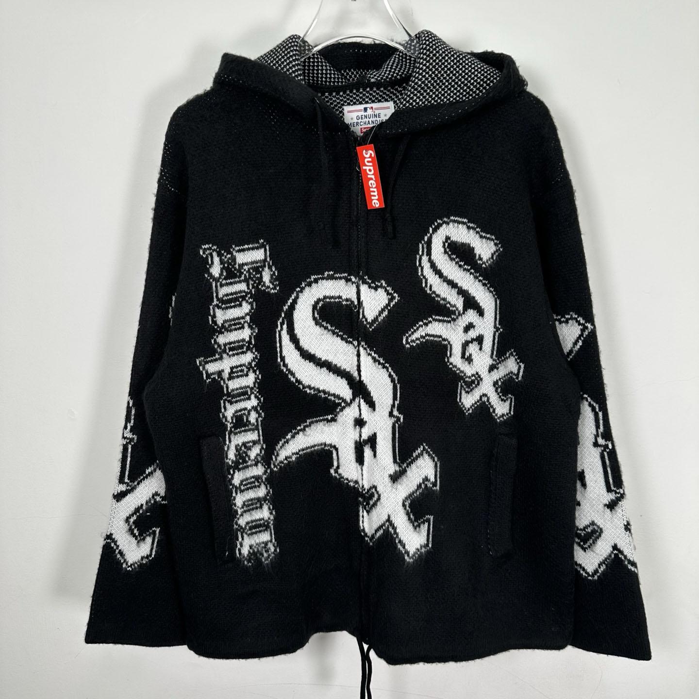  Supreme x Chicago White Sox Zip Up Hooded Sweater 'Black' - DopestKickz