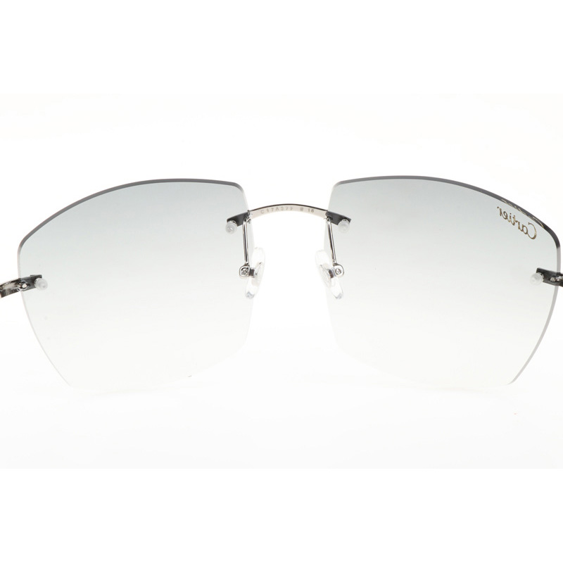 Cartier CT 4189706 White Mix Black Buffalo Sunglasses In Silver Gradient Grey - DopestKickz