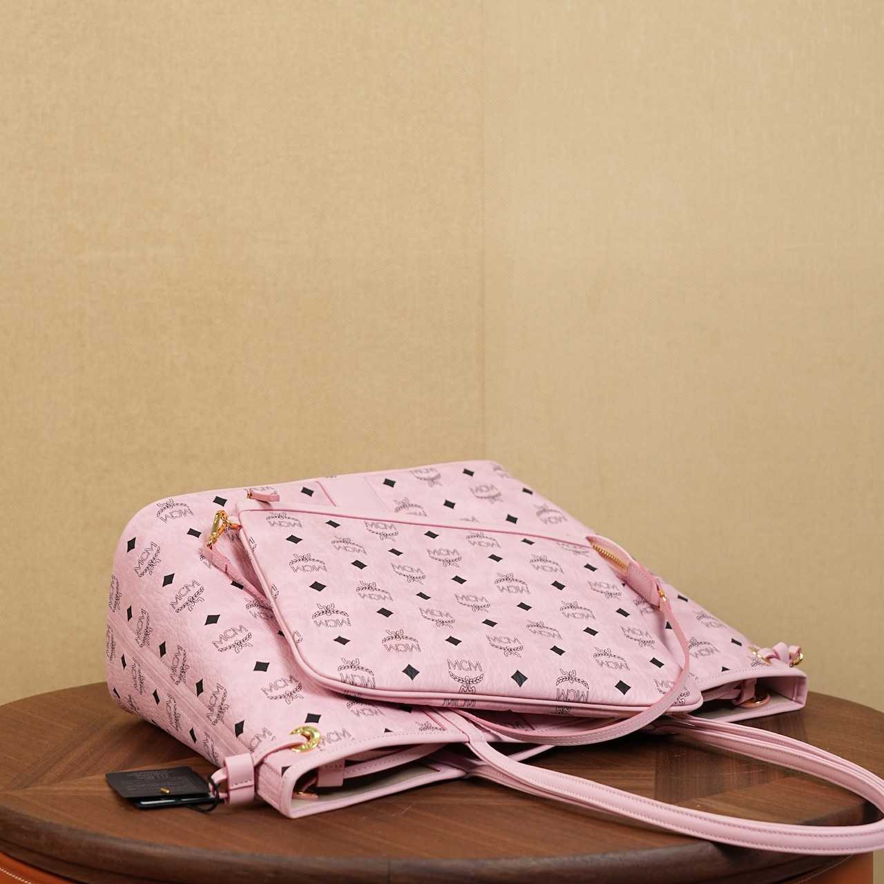 MCM Medium Liz Shopper in Visetos Pink - DopestKickz