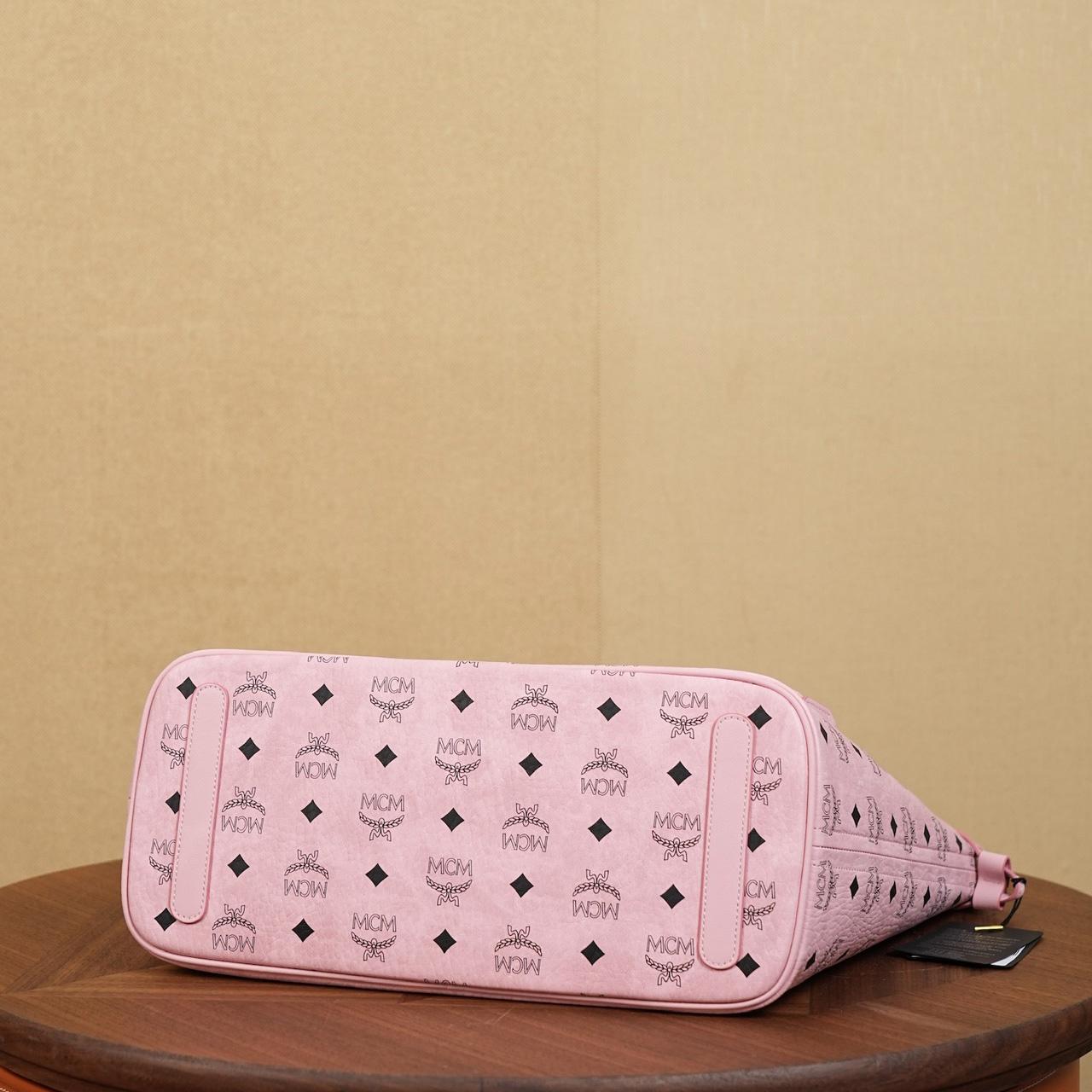 MCM Medium Liz Shopper in Visetos Pink - DopestKickz
