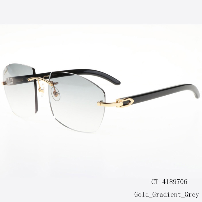 Cartier CT 4189706 Black Buffalo Sunglasses In Gold Gradient Grey - DopestKickz