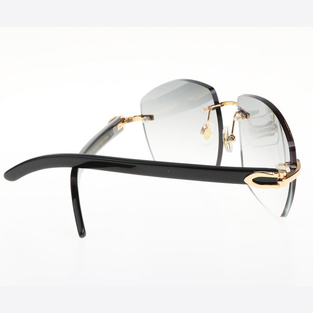 Cartier CT 4189706 Black Buffalo Sunglasses In Gold Gradient Grey - DopestKickz