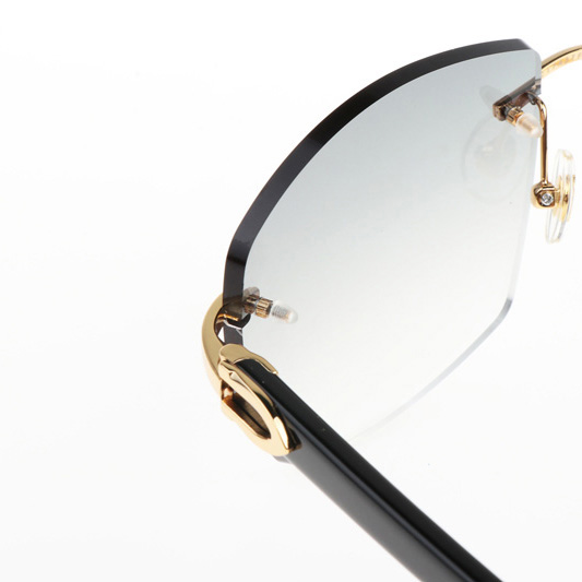 Cartier CT 4189706 Black Buffalo Sunglasses In Gold Gradient Grey - DopestKickz