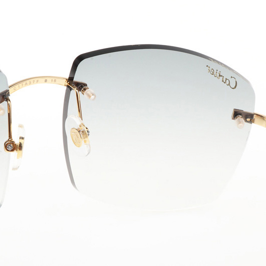 Cartier CT 4189706 Black Buffalo Sunglasses In Gold Gradient Grey - DopestKickz