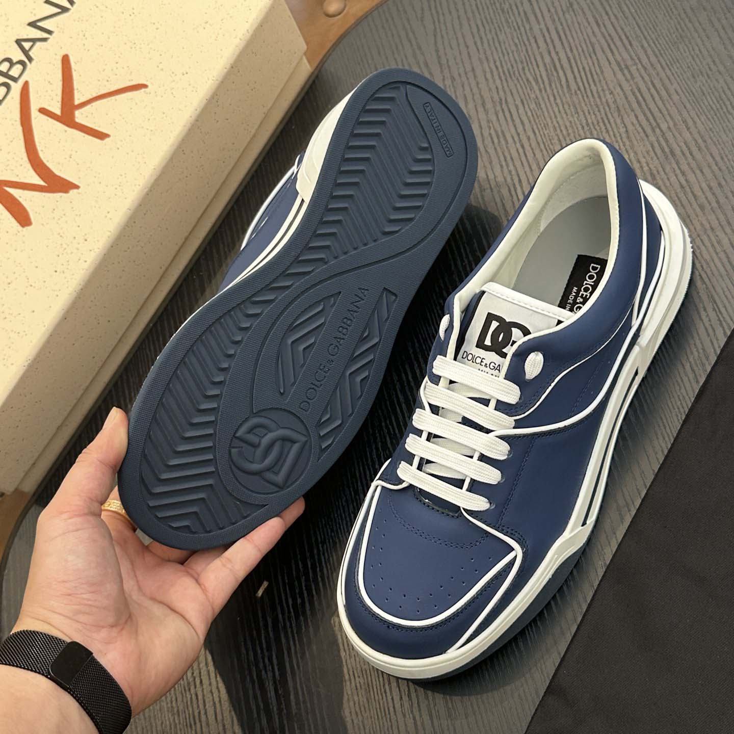 Dolce & Gabbana New Roma Leather Sneakers - DopestKickz