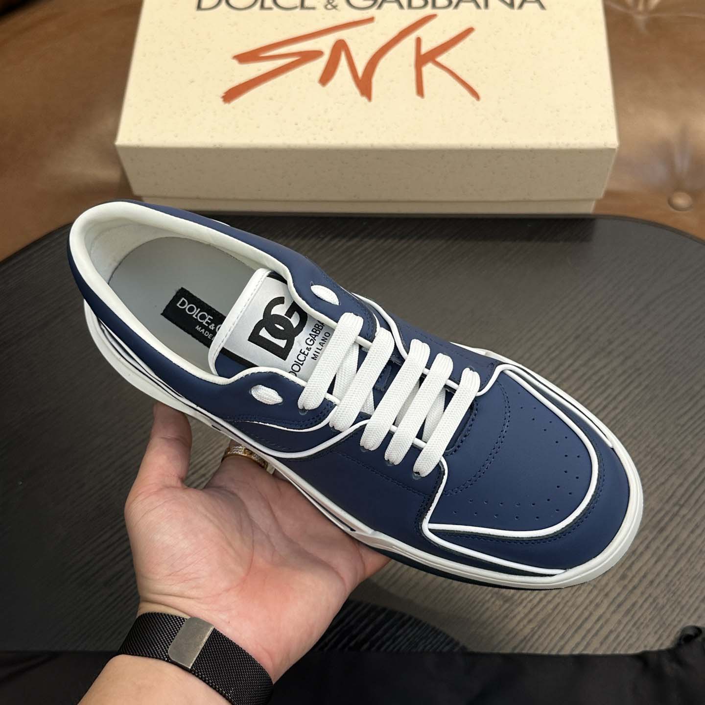 Dolce & Gabbana New Roma Leather Sneakers - DopestKickz