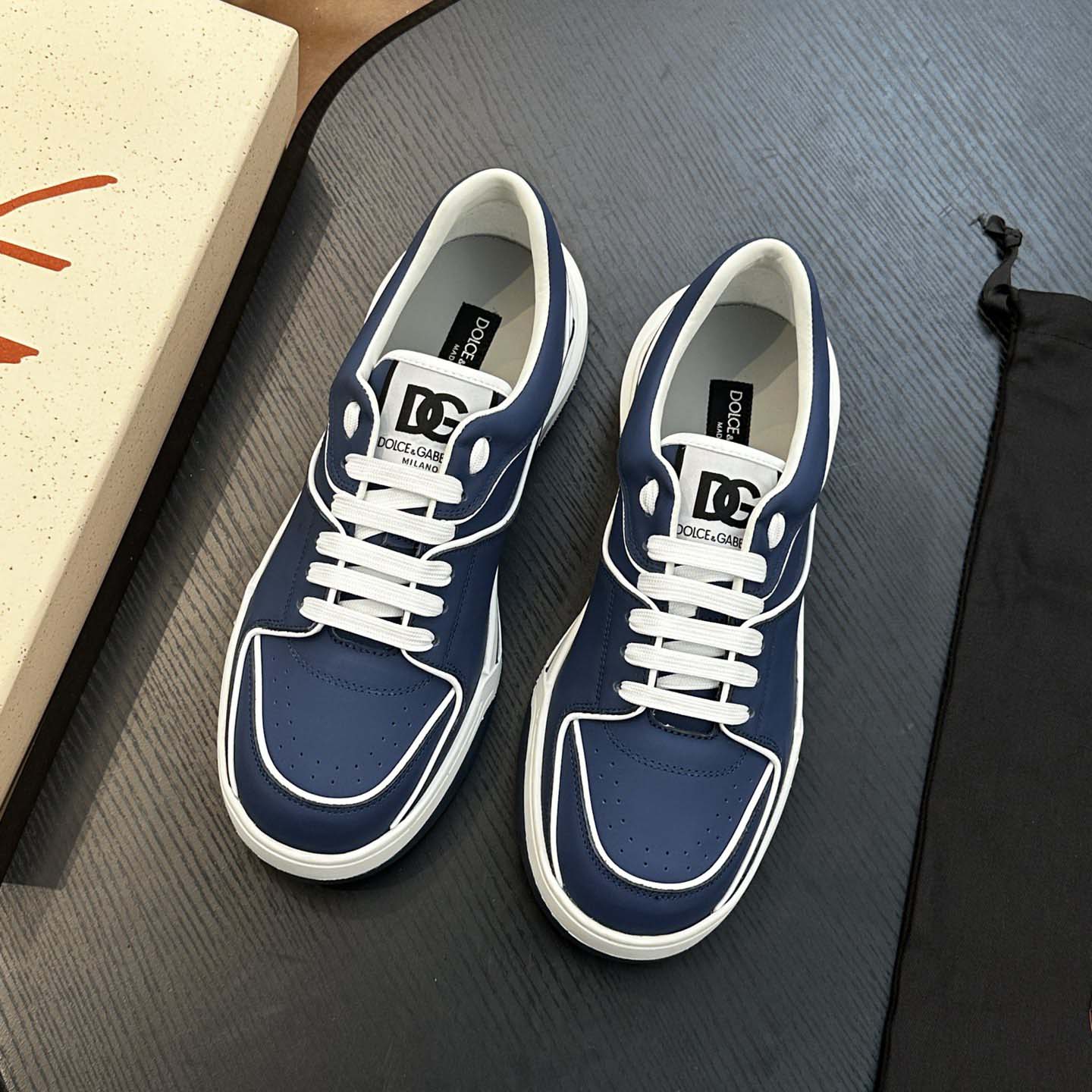 Dolce & Gabbana New Roma Leather Sneakers - DopestKickz