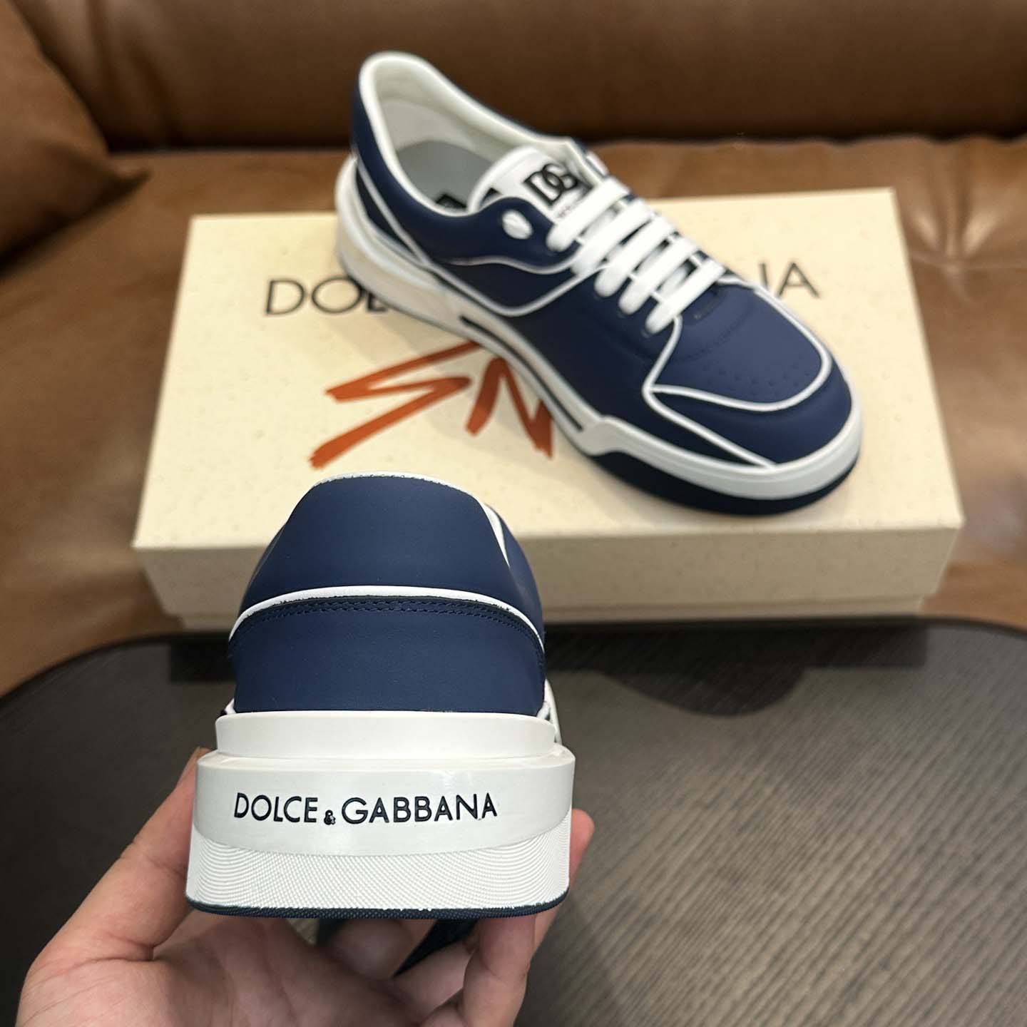 Dolce & Gabbana New Roma Leather Sneakers - DopestKickz